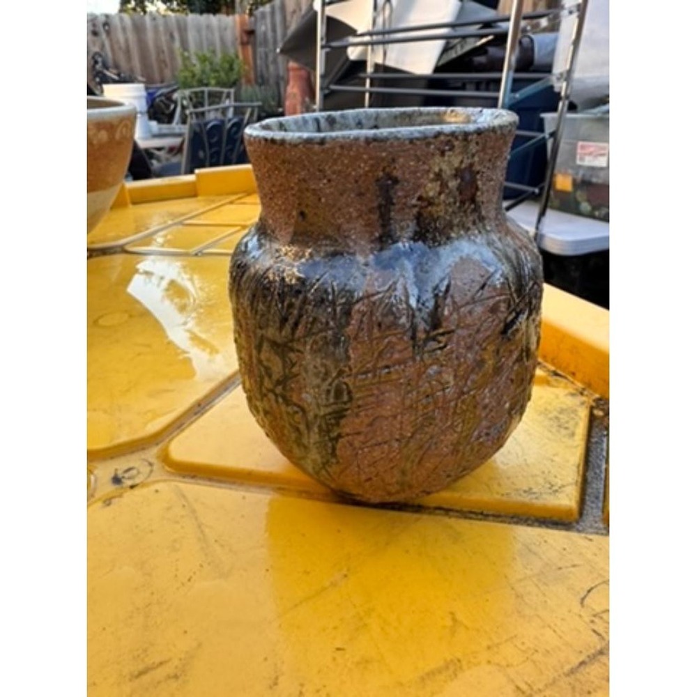 Stoneware Pot/Vase Studio Art Pottery Textured Table Top Home Decor Collectible - Picture 5 of 11